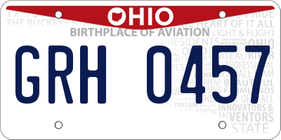 OH license plate GRH0457