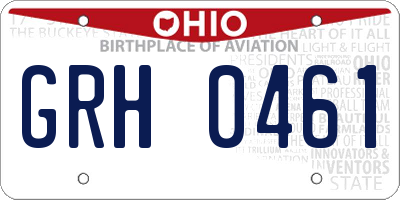 OH license plate GRH0461