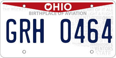 OH license plate GRH0464