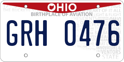OH license plate GRH0476