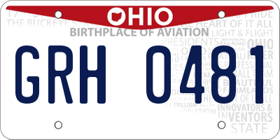 OH license plate GRH0481