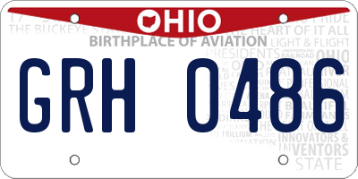 OH license plate GRH0486