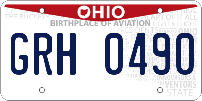 OH license plate GRH0490
