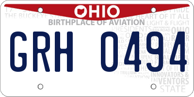 OH license plate GRH0494