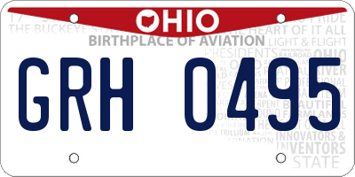 OH license plate GRH0495