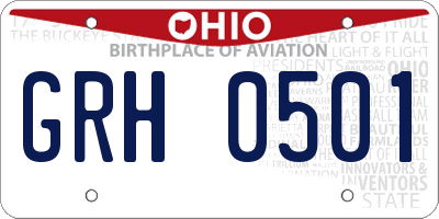 OH license plate GRH0501