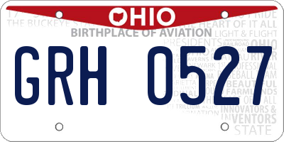 OH license plate GRH0527
