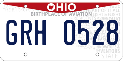 OH license plate GRH0528