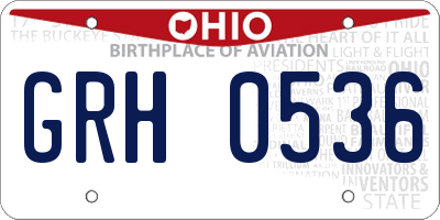 OH license plate GRH0536
