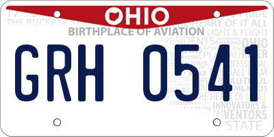 OH license plate GRH0541