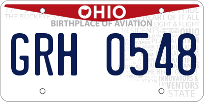 OH license plate GRH0548