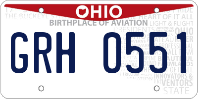 OH license plate GRH0551