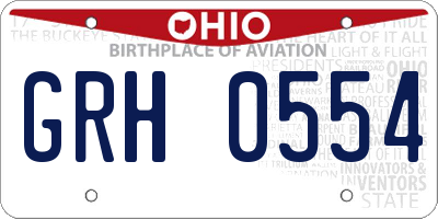 OH license plate GRH0554
