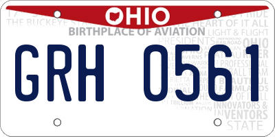 OH license plate GRH0561