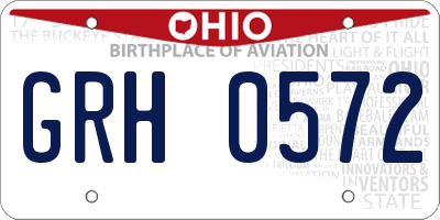 OH license plate GRH0572