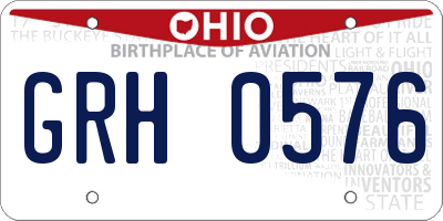 OH license plate GRH0576