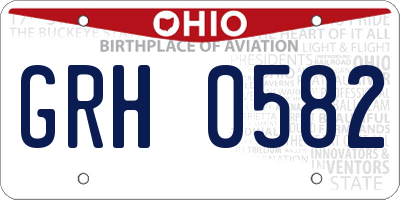 OH license plate GRH0582