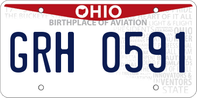 OH license plate GRH0591