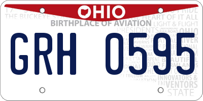 OH license plate GRH0595