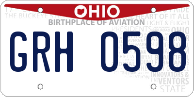 OH license plate GRH0598