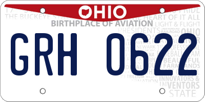 OH license plate GRH0622