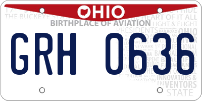 OH license plate GRH0636