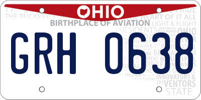 OH license plate GRH0638