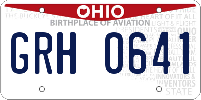 OH license plate GRH0641