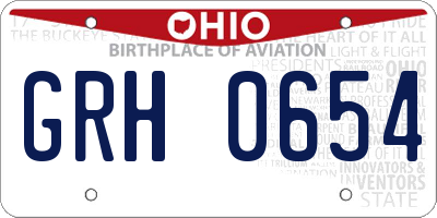 OH license plate GRH0654