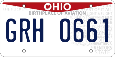 OH license plate GRH0661