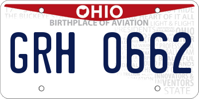 OH license plate GRH0662