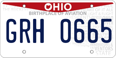 OH license plate GRH0665