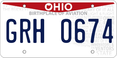 OH license plate GRH0674