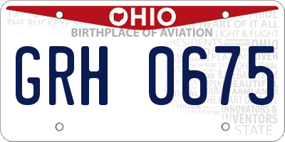 OH license plate GRH0675