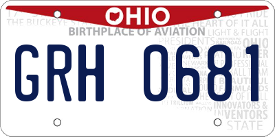 OH license plate GRH0681