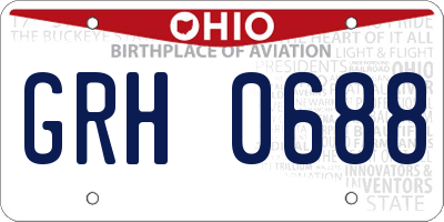 OH license plate GRH0688