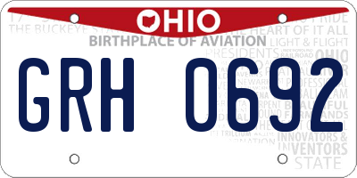 OH license plate GRH0692