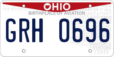 OH license plate GRH0696