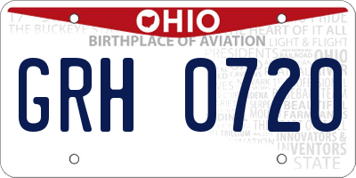 OH license plate GRH0720