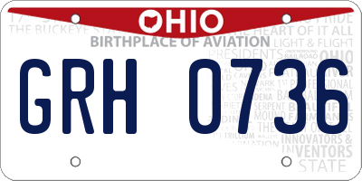 OH license plate GRH0736