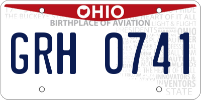 OH license plate GRH0741