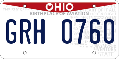 OH license plate GRH0760