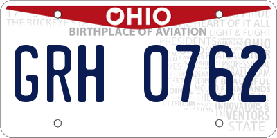 OH license plate GRH0762