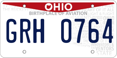 OH license plate GRH0764