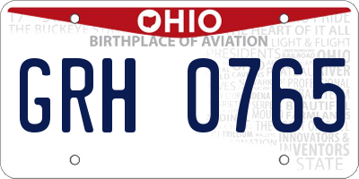 OH license plate GRH0765