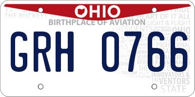 OH license plate GRH0766