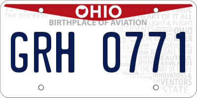 OH license plate GRH0771