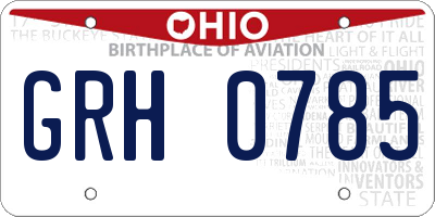 OH license plate GRH0785