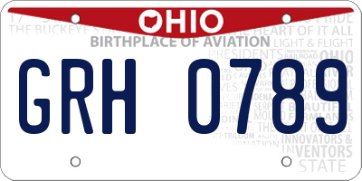 OH license plate GRH0789