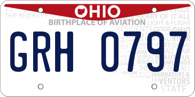 OH license plate GRH0797